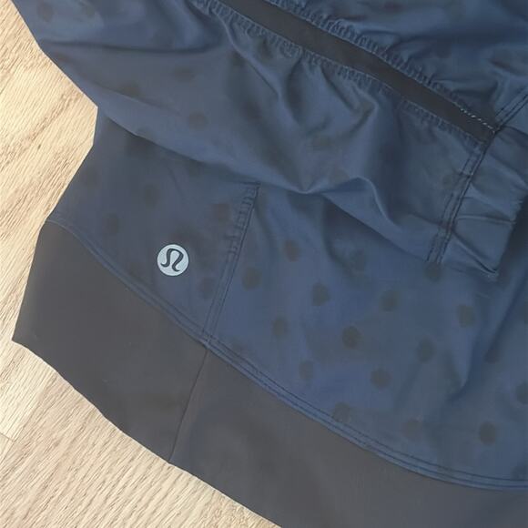 Lululemon Gather And Sprint Jacket Ghost Dot Deep Navy Black / Black Size 8 - Picture 11 of 14